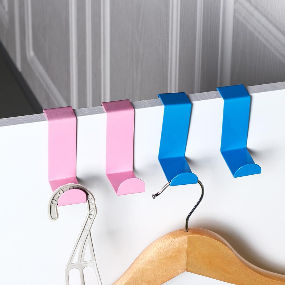 Solighter 2PCS Over The Door Hooks Organisasi Bentuk Z Holder Dapur Gantungan Baju