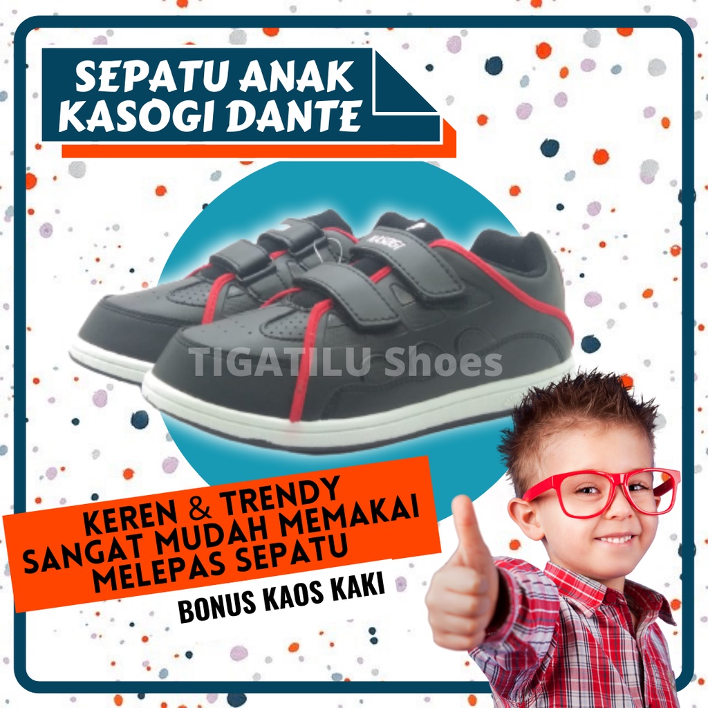 Sepatu Sekolah Anak Laki Laki Perempuan sd KASOGI DANTE Original / Sepatu Anak Sekolah sd Laki Laki 