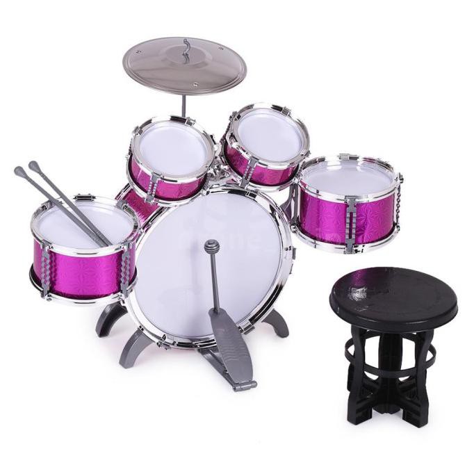 D & S Set 5Pcs Mainan Drum Dengan Stik Cymbal Kecil Untuk Anak Ahmad_Storeid88