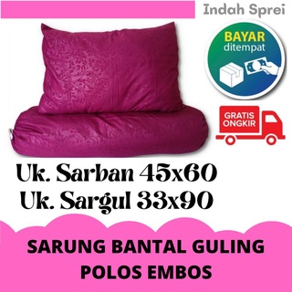 Sarung Bantal Guling Polos Embos Premium Sarban 45x60 Sargul 33x90 Katun Murah !! Sarban Homemade