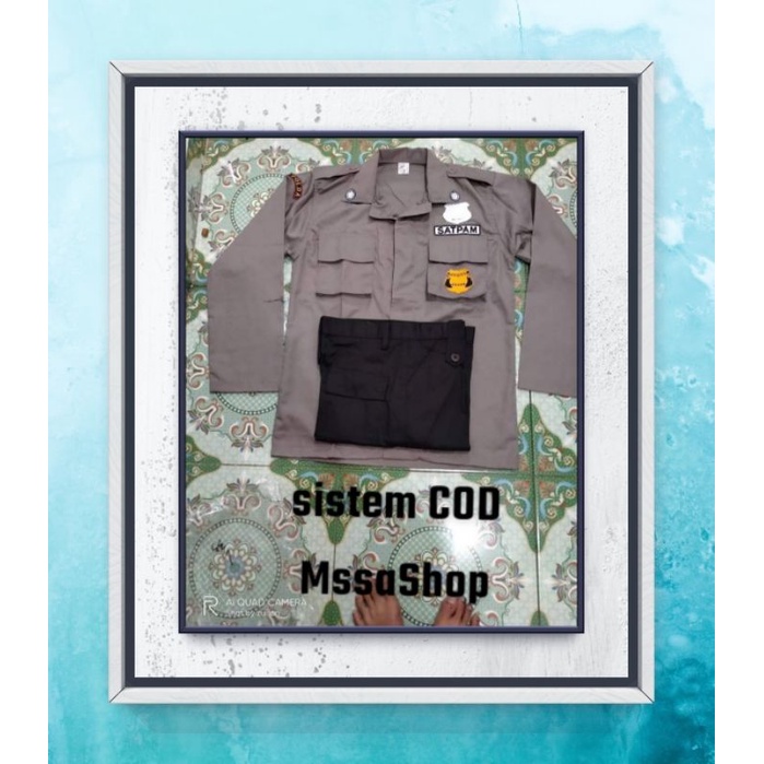 1 stel atasan bawahan Stelan seragam satpam terbaru 2023 pdl pdh setelan baju Security baru model lengan panjang lengan pendek warna coklat krem cream crem kream dinas kerja harian lapangan ful atribut logo seragam satpam security original bahan tebal COD