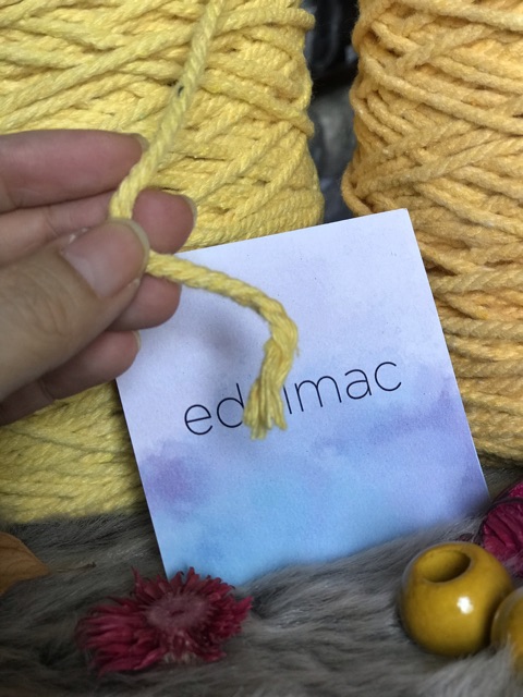 Tali Katun Macrame Kuning Twist 4mm Premium