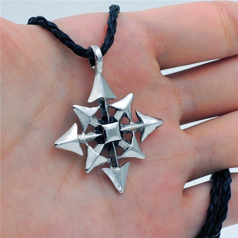 Kalung Tali Kulit Liontin Snowflake Silver Gaya Vintage Untuk Unisex