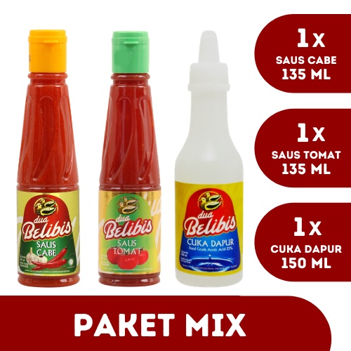 

PAKET MIX DUA BELIBIS (ONLINE) CABE 135 ML + TOMAT 135 ML + CUKA 150 ML