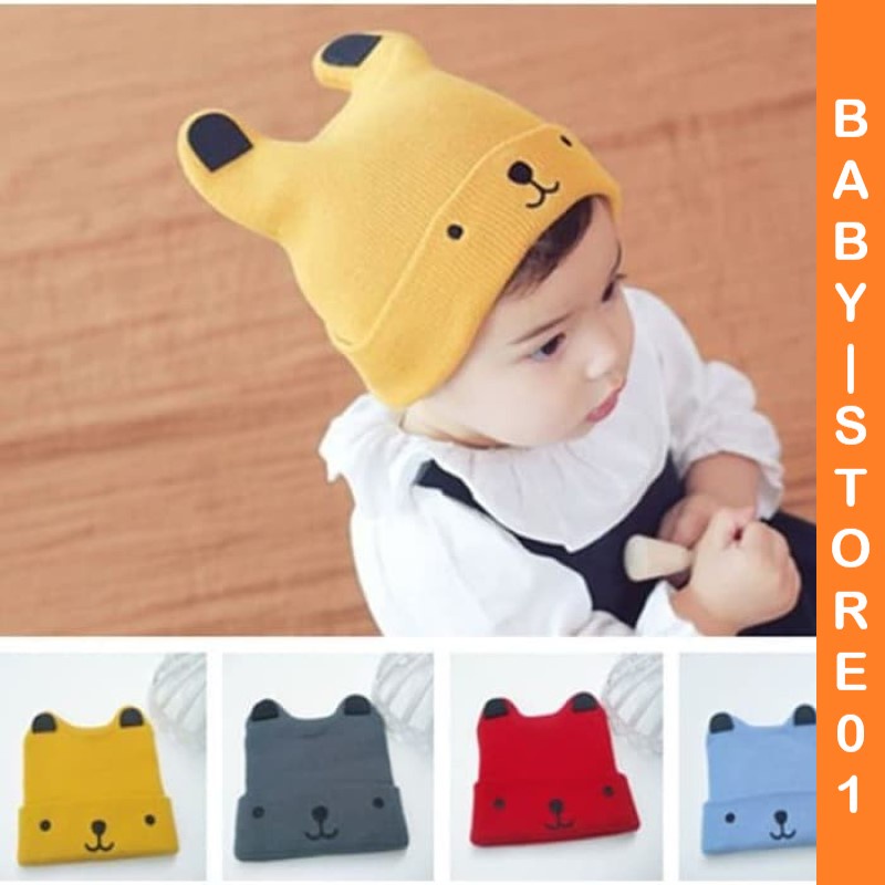 BABY STORE01 - KP103 TOPI KUPLUK RAJUT BAYI TELINGA DOGGY / TOPI KUPLUK UNISEX/ KUPLUK KEREN