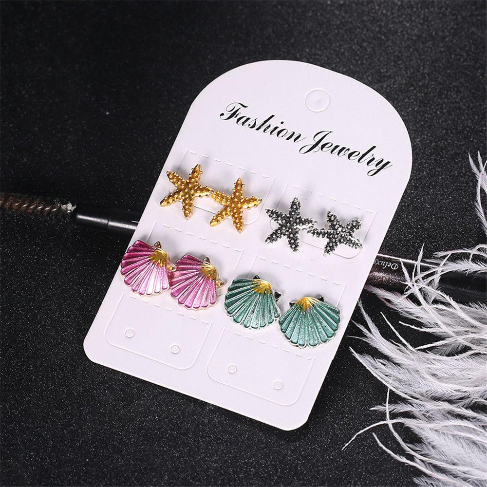 R-flower Stud Earrings Aksesoris Fashion Perhiasan Bintang Laut