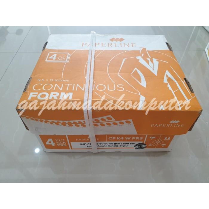 

Continuous Form Paperline 9,5 X 11:2 4Ply Rangkap 4 Cf K4 W Prs