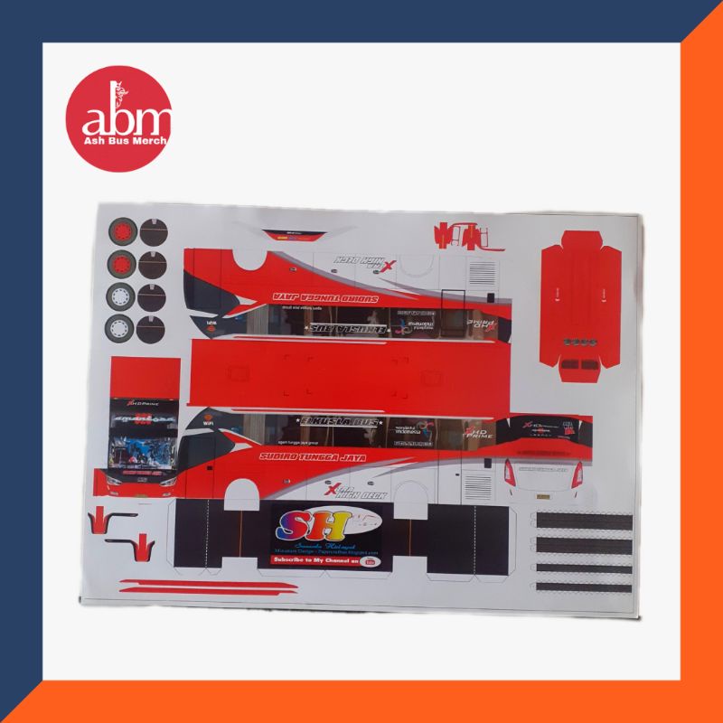 Pola Paperbus Miniatur Bus Miniatur Bis Pajangan STJ Sudiro Tungga Jaya Amancora