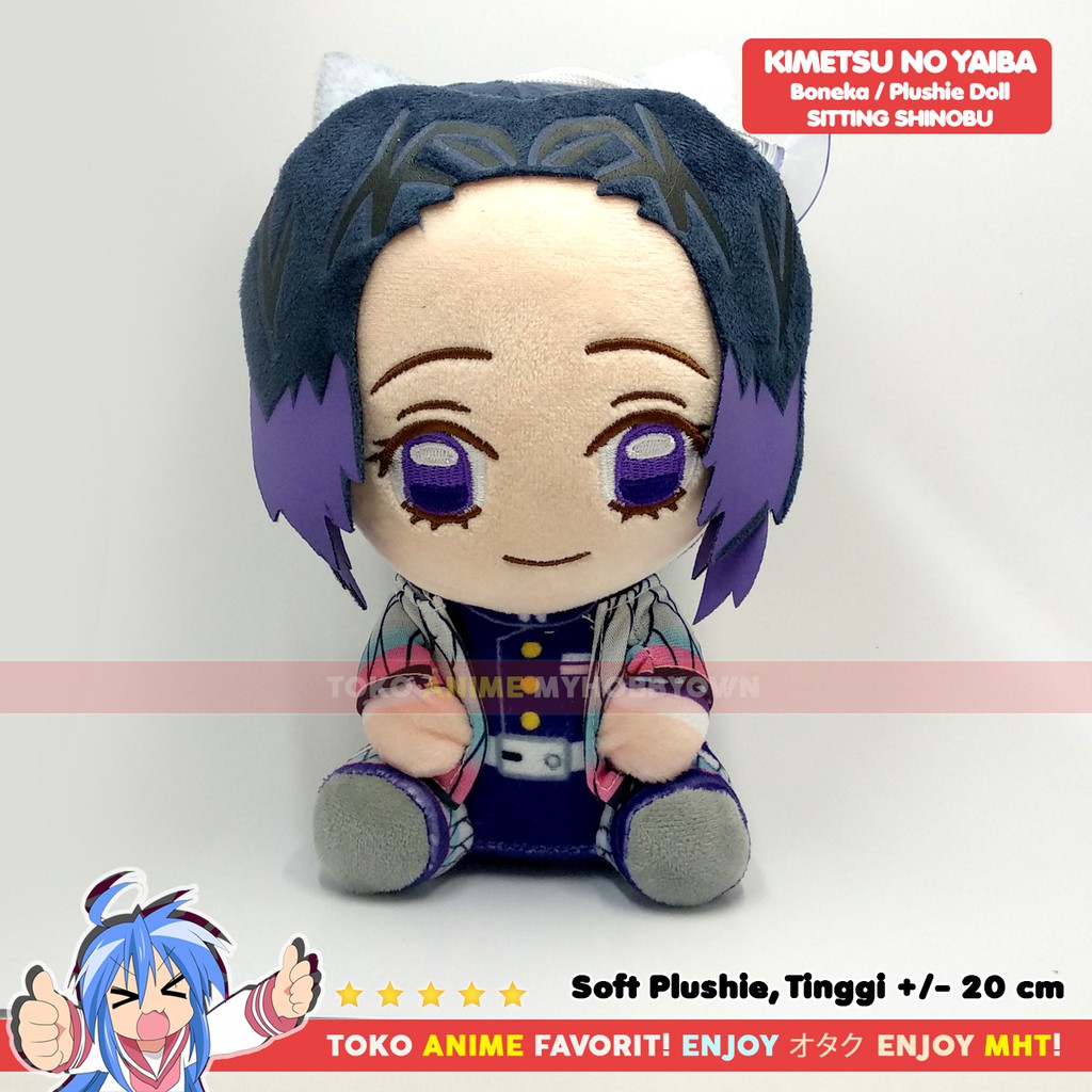 Boneka Anime Kimetsu no Yaiba Plushie Doll Sitting Tanjiro Nezuko Kamado Giyu Tomioka Shinobu Kocho Rengoku Kyojuro Zenitsu Agatsuma