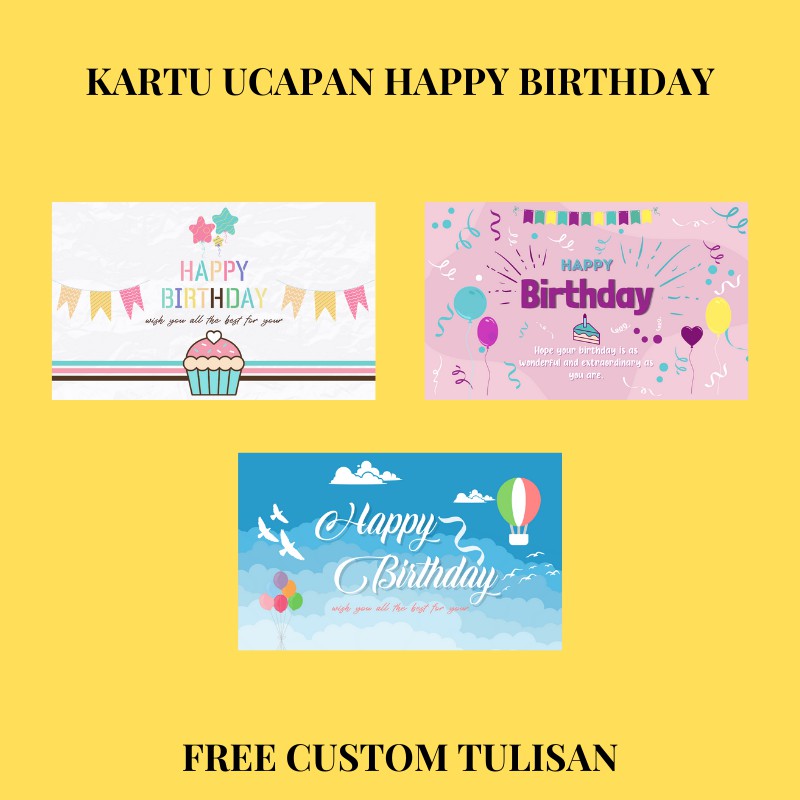 [25 pcs] Kartu ucapan ultah - Birthday card - kartu ucapan bisa custom - kartu ucapan ulangtahun