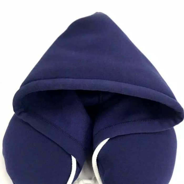 Bantal Leher Ber Topi Lembut Nyaman Dipakai Travel Pillow Hooded SoftU