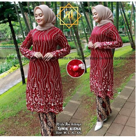 set kebaya tunik kisha berkualitas