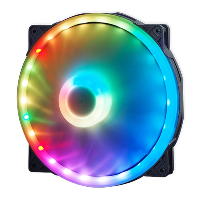 Bt Pendingin CPU, Sistem Radiator LED RGB 200mm Untuk Case Fan, Edisi Sepi Kipas Sasis Warna-Warni Aliran Tinggi Untuk PC CPU Ca