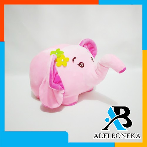 Boneka Gajah Pink love lucu banget Ukuran L