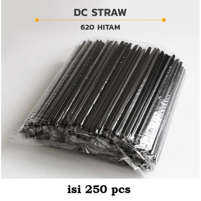 SEDOTAN HITAM 620 - 6 MM X 20CM - HIGENIS STERIL - COFFEE STRAW ISI 250 PCS