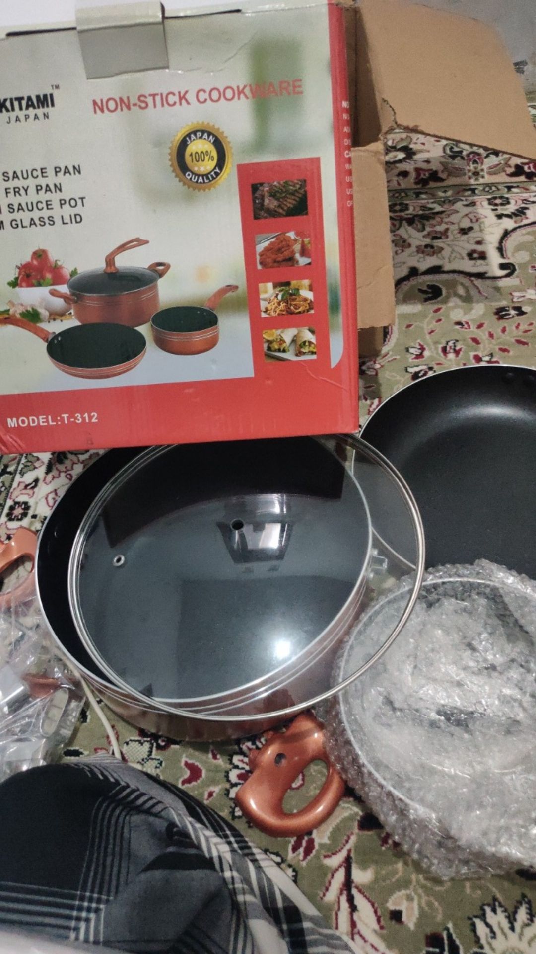 Panci Set 4pcs Kitami (lapisan Teflon)