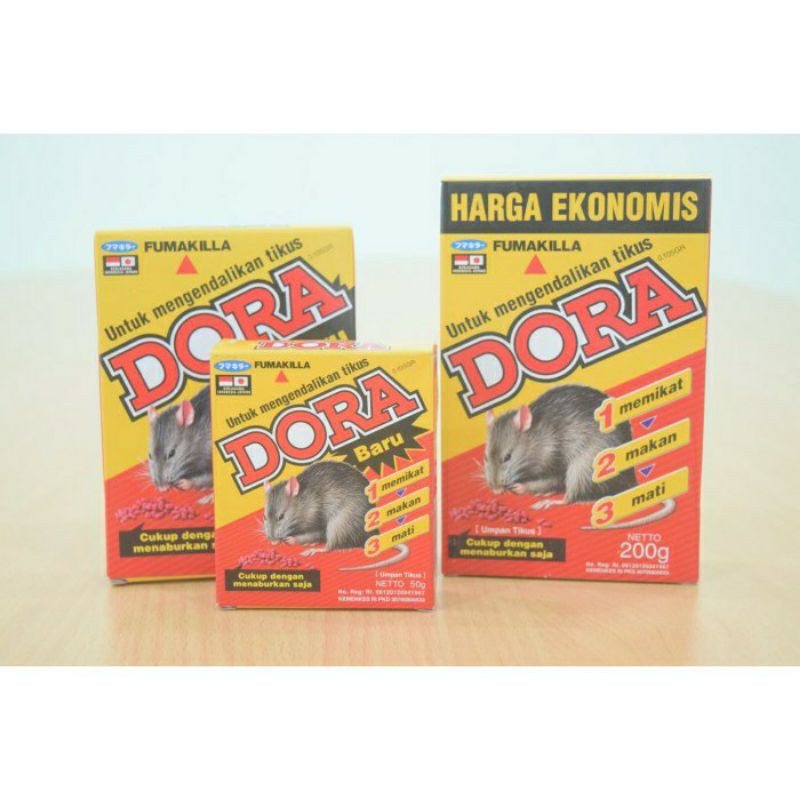 Racun tikus DORA 200 GRAM TIKUS MATI KERING
