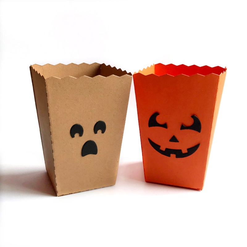 Zzz Cetakan Stensil Cutting Dies Motif Popcorn Halloween Untuk Scrapbook / Craft Handmade DIY