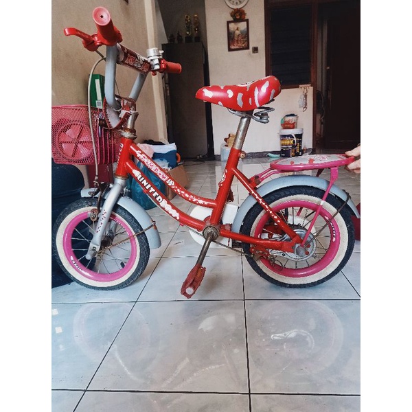 PRELOVED/SECOND - Sepeda Anak UNITED Sepeda Anak Keranjang 12inch Merk UNITED BEKAS PAKAI ANAK SENDI