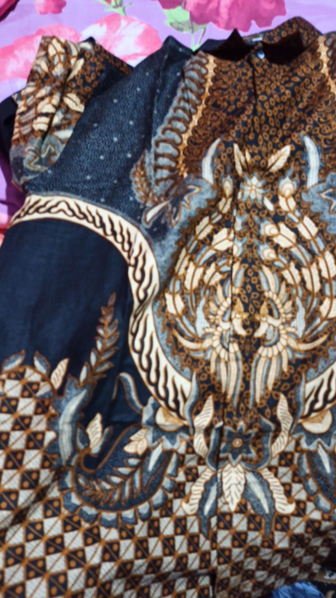 Kemeja Batik Pria Lengan Panjang Size M L Xl Xxl  Bswart Batik Hrb026 Kenongo Hem