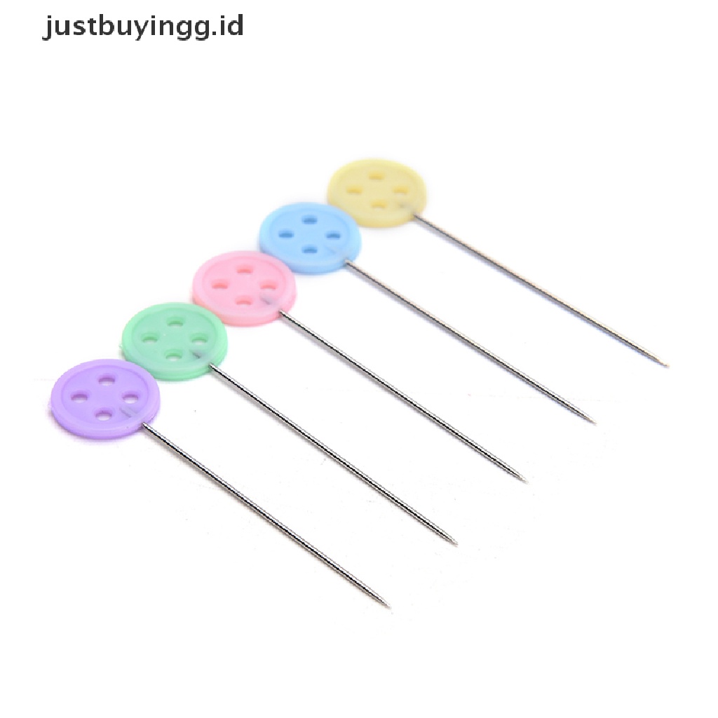 (Justbuyingg.Id) 100pcs / Set Jarum Pentul Kepala Bunga / Kancing Untuk Peralatan Jahit / Quilting Diy