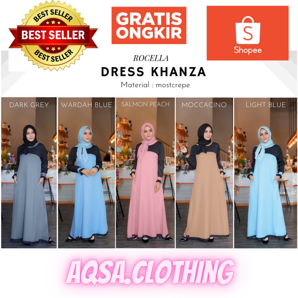 Dress Muslim Wanita Jumbo - Gamis Jumbo Terbaru 2021 - Dress Khanza Rocella