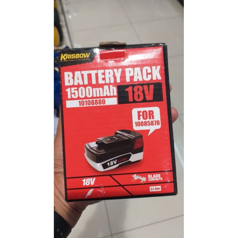 baterai batrai cordless impact wrench krisbow 18V 1500mah