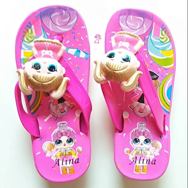 Sandal Jepit Anak Perempuan Sendal Karet Cewek Sandal Wanita LOL