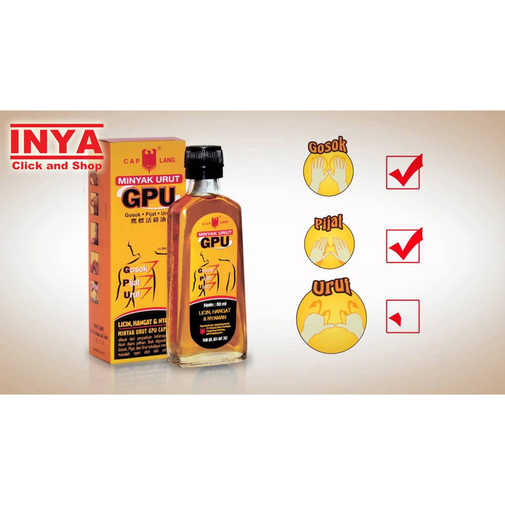 Obat Urut/Gosok GPU Cap Lang Liniment Oil 30ml