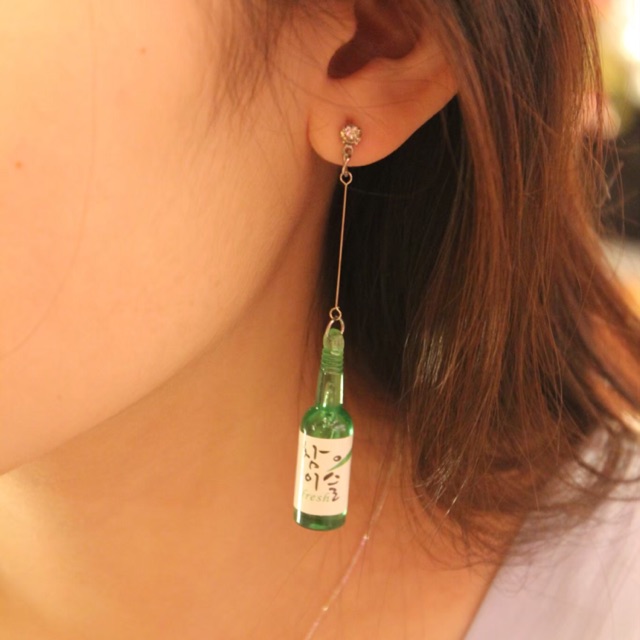 Green Soju Earrings (Anting Soju)