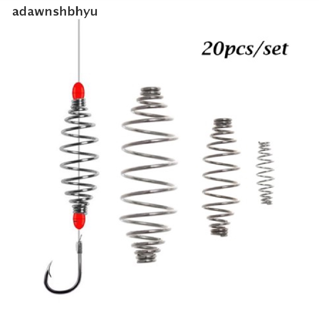 Adawnshbhyu 20Pcs 304stainless Steel Bentuk Olive Spring Bait Feeder Pengumpan Pemancingan Ikan Gurame