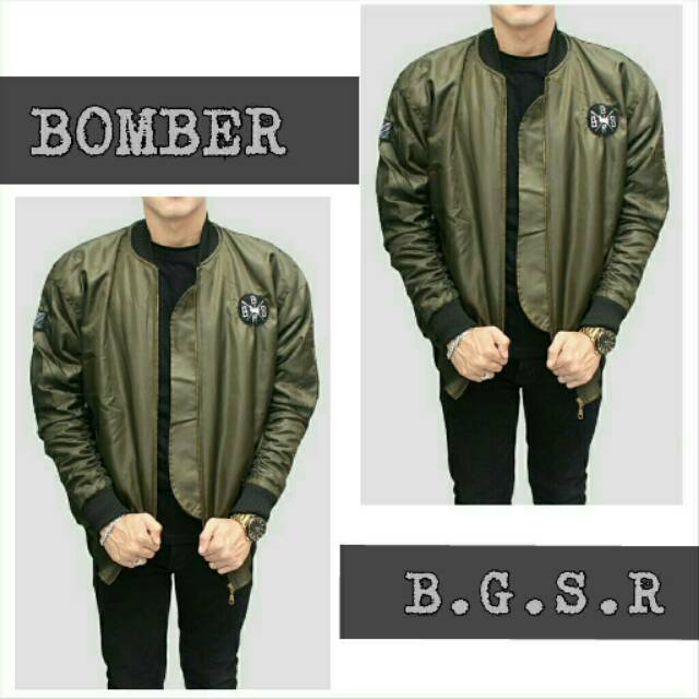 JAKET BOMBER BGSR HIJAU ARMY