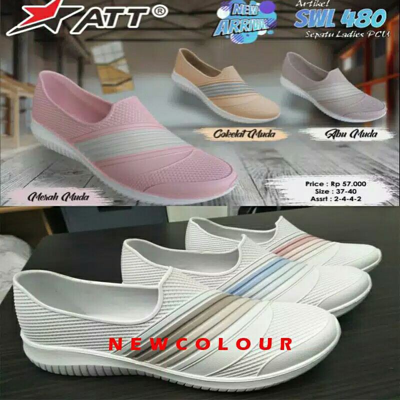 Sepatu Karet Wanita ATT SWL 480 SWP 480 SWL 482 sepatu santai ringan model sneakers