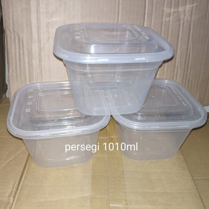 KOTAK MAKAN PERSEGI TINGGI 1010ML BOX THINWALL FOOD CONTAINER -50pcs