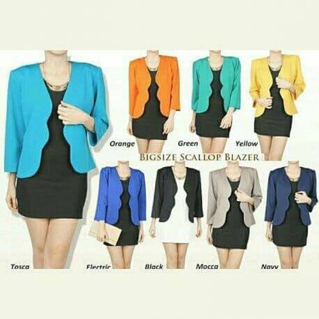 BLAZER JUMBO BIGSIZE model SCALLOP XXXL HITAM