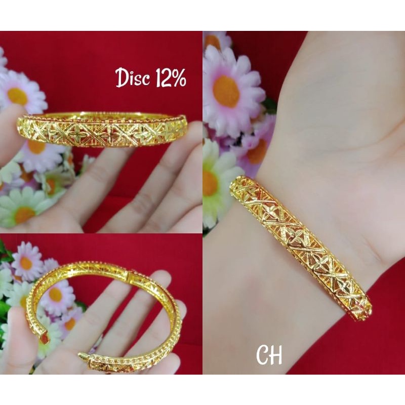 Gelang tangan perhiasan wanita emas muda kadar 35%