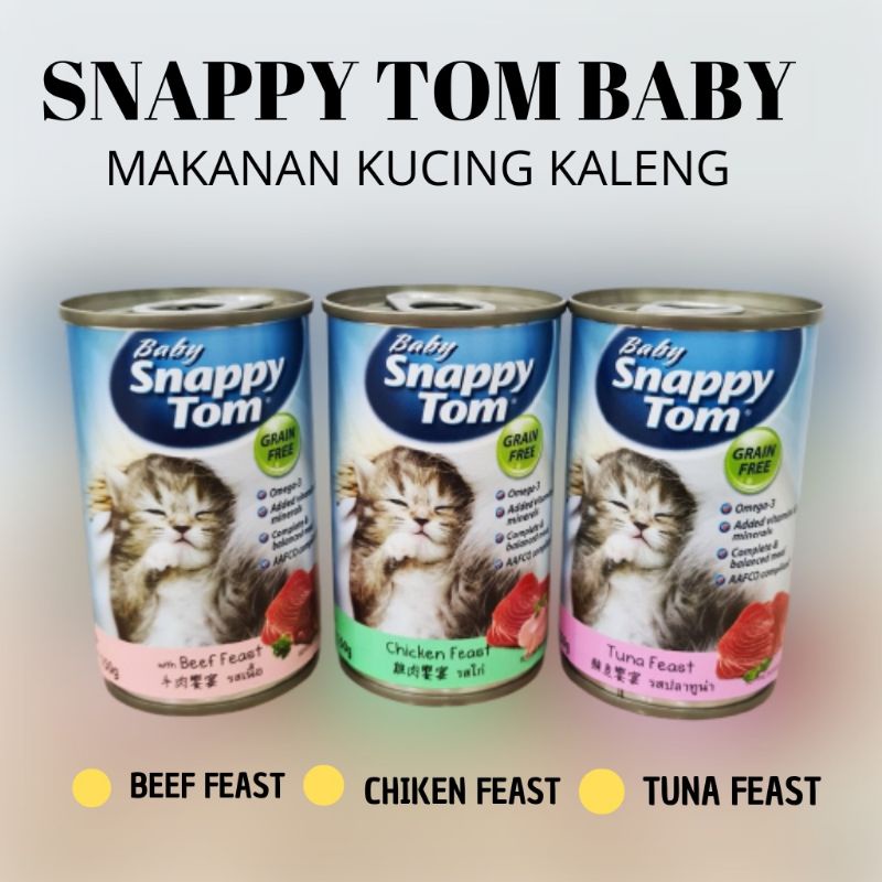 Makanan basah kucing snappy tom kaleng baby 400gr 400 gr
