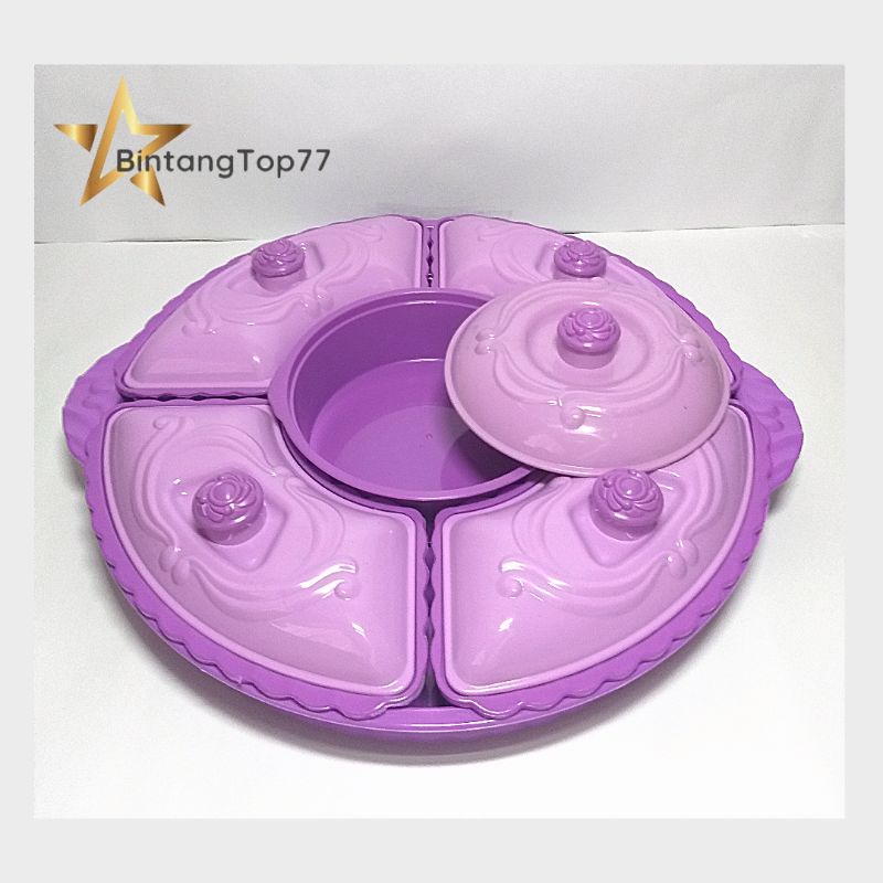 Prasmanan Bulat Plastik / Wadah Makanan / Basi Prasmanan Bulat