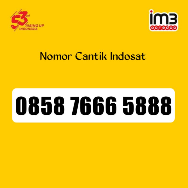 Nomor Cantik Indosat Im3 double Triple ekor 888 super 7666 5888