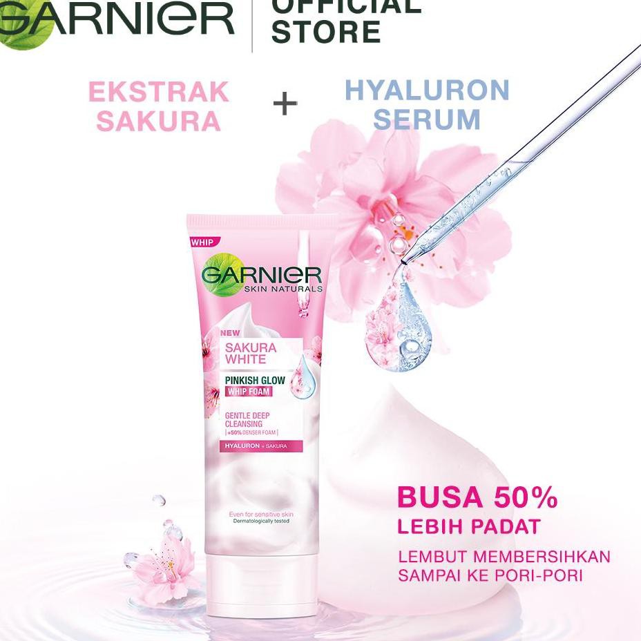ol Garnier Sakura White Pinkish Glow Whip Foam Skin Care Pembersih Wajah - 100 ml - Twinpack KZ6 Mod