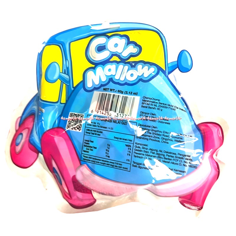 Chompchomp Cars Marsmallow 60gr Mars Mallow Model Car Mobil Permen Lunak Gummy Mars mellow Bentuk Chomp Chomp Chomps Mar Mallow Halal Unik Lucu Comb Comp Comb Comp