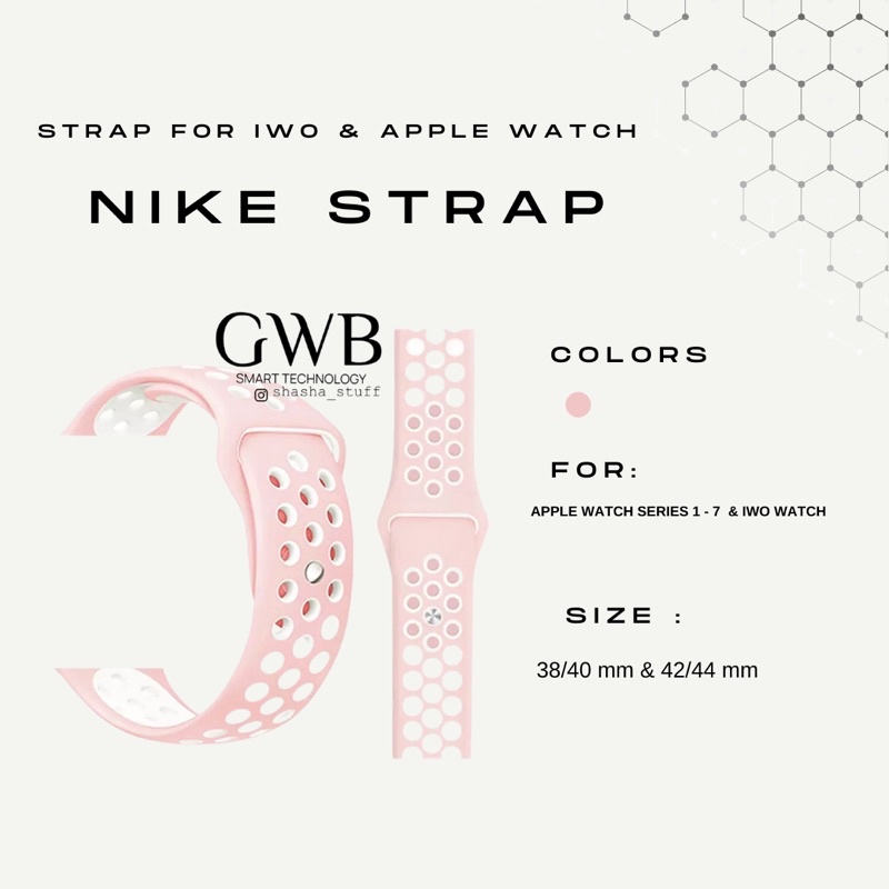 STRAP NIKE IWATCH DAN IWO WATCH 38/40 &amp; 42/44 mm ( HANYA STRAP SAJA )