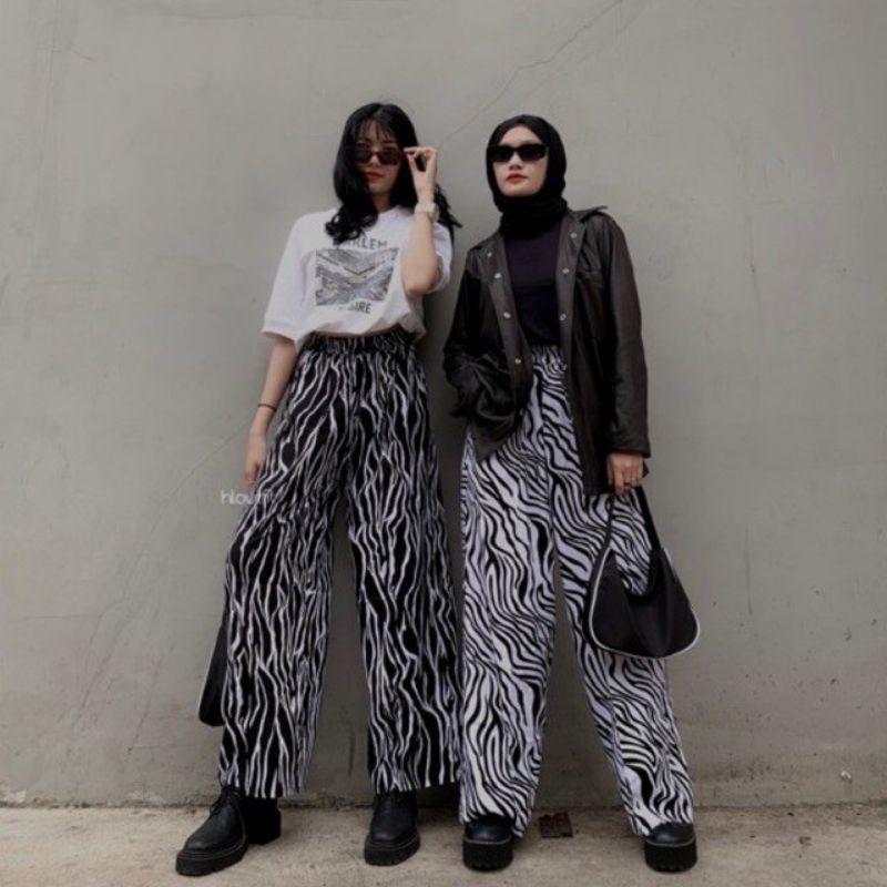 Fashion Kulot Pants Leopard Jumbo // Celana Kulot Rayon Zebra