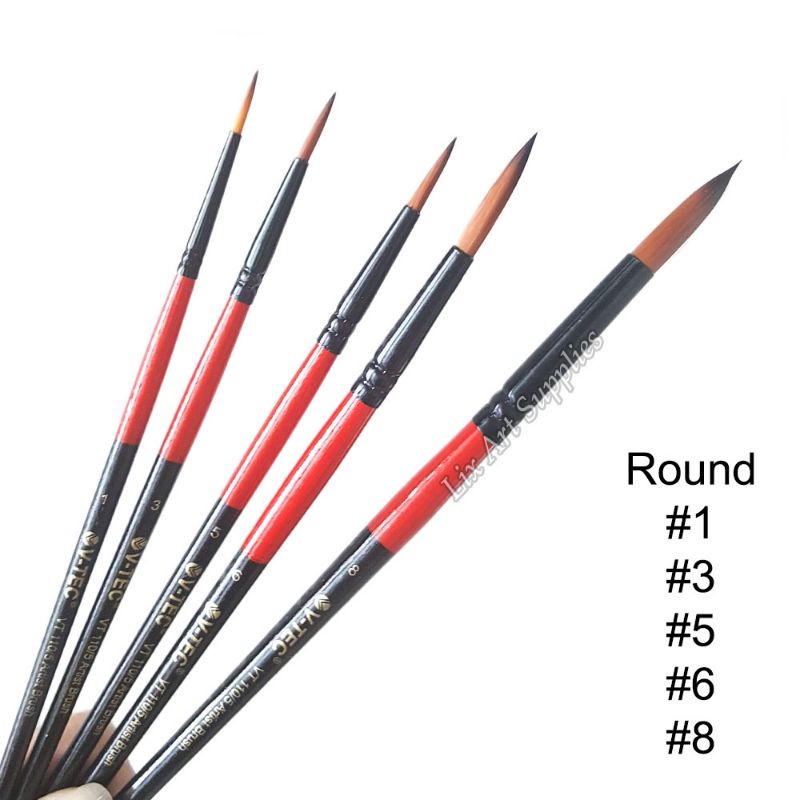 

V-Tec Brush Round VT-110 Set 5 / Kuas Lukis Set 5 Round