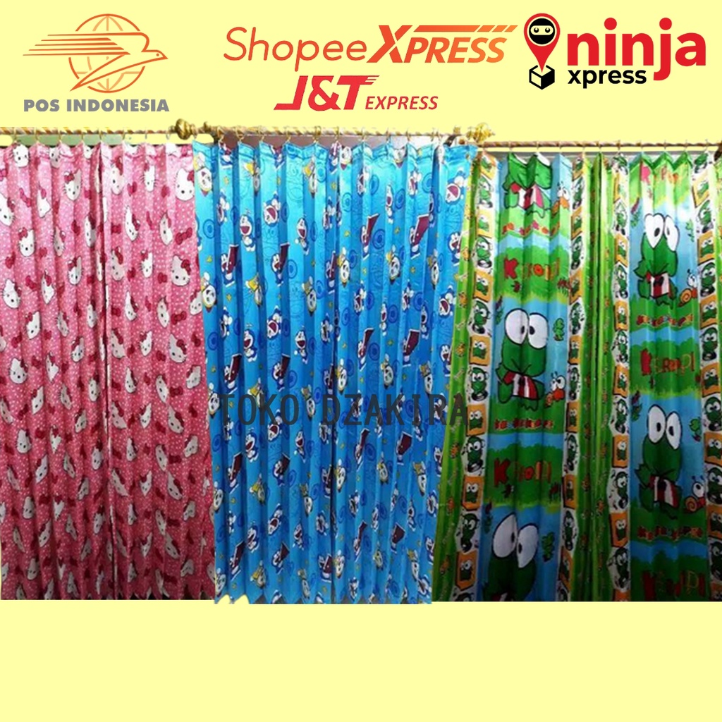 GORDEN PINTU JENDELA Doraemon keroppi keropi hellokitty hello kitty jendela pendek pintu kamar minim