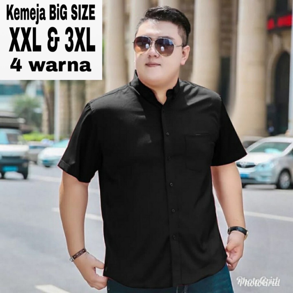 KEMEJA PENDEK JUMBO PRIA BAJU POLOS COWOK WARNA LENGKAP