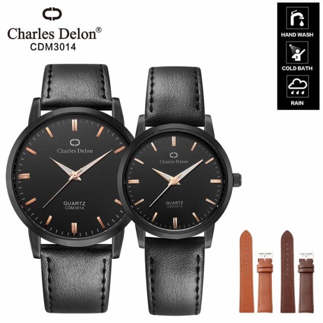 jam tangan charles delon couple ORI ANTI AIR