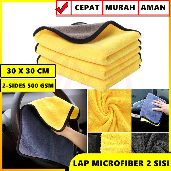 Kain Lap Mobil Lap Motor Micro Fiber Halus Wash Cloth Cleaning Towel Bahan Microfiber