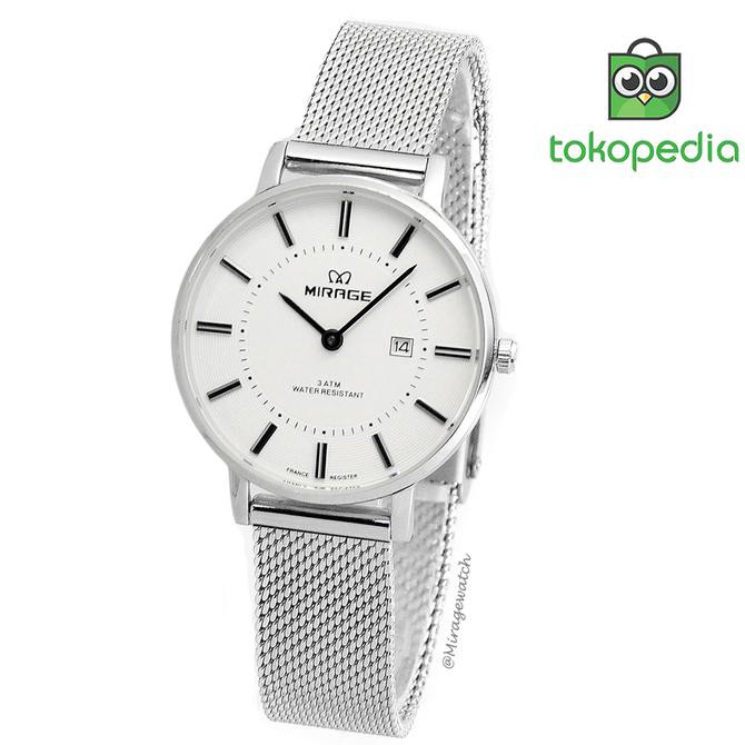 Miragewatch Original jam Tangan Wanita Mirage Pasir Silver 8623L-PP