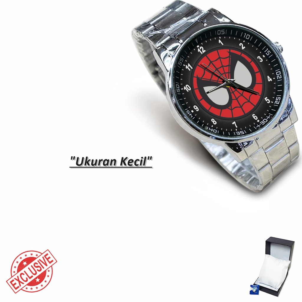 (Exclusive) Jam Tangan SPIDER-MAN Motif 4 Rante Couple / Satuan